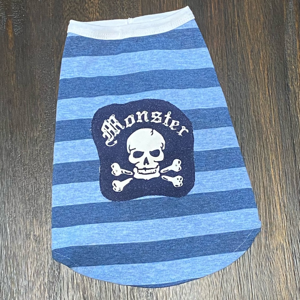 NWOT Hip Doggie Embellished Blue Striped Shirt